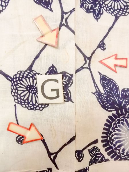 Photo19: O0228O Vintage Japanese kimono   White Pour Dyed Yukata for women / Linen. Chrysanthemum,   (Grade C) (19)