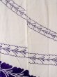 Photo4: O0228P Vintage Japanese kimono   White YUKATA summer(made in Japan) for women / Cotton. Flower   (Grade D) (4)