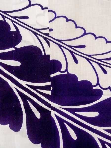 Photo5: O0228P Vintage Japanese kimono   White YUKATA summer(made in Japan) for women / Cotton. Flower   (Grade D) (5)