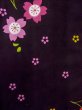 Photo4: O0228R Vintage Japanese kimono   Black YUKATA summer(made in Other than Japan) for women / Cotton. SAKURA cherry blossom   (Grade B) (4)