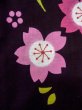 Photo6: O0228R Vintage Japanese kimono   Black YUKATA summer(made in Other than Japan) for women / Cotton. SAKURA cherry blossom   (Grade B) (6)