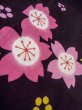 Photo9: O0228R Vintage Japanese kimono   Black YUKATA summer(made in Other than Japan) for women / Cotton. SAKURA cherry blossom   (Grade B) (9)