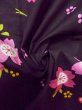 Photo12: O0228R Vintage Japanese kimono   Black YUKATA summer(made in Other than Japan) for women / Cotton. SAKURA cherry blossom   (Grade B) (12)