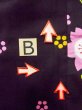 Photo15: O0228R Vintage Japanese kimono   Black YUKATA summer(made in Other than Japan) for women / Cotton. SAKURA cherry blossom   (Grade B) (15)