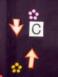 Photo16: O0228R Vintage Japanese kimono   Black YUKATA summer(made in Other than Japan) for women / Cotton. SAKURA cherry blossom   (Grade B) (16)