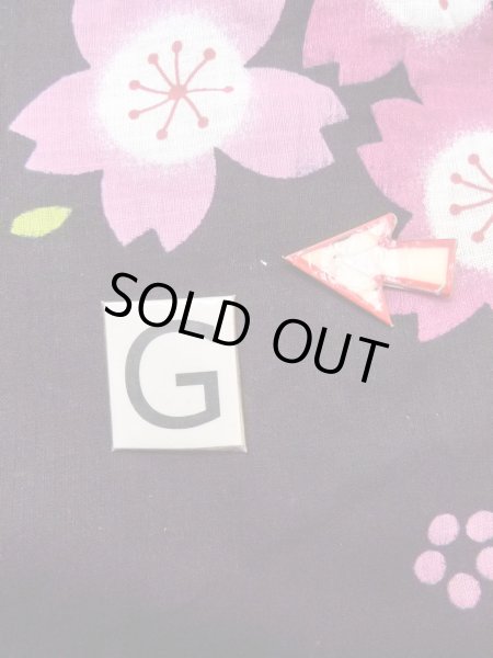 Photo20: O0228R Vintage Japanese kimono   Black YUKATA summer(made in Other than Japan) for women / Cotton. SAKURA cherry blossom   (Grade B) (20)