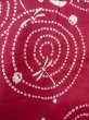 Photo5: O0228S Vintage Japanese kimono  Vivid Red YUKATA summer(made in Other than Japan) for women / Cotton. Circle   (Grade D) (5)
