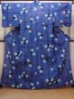 Photo1: O0228V Vintage Japanese kimono  Dark Indigo Blue YUKATA summer(made in Other than Japan) for women / Cotton. SAKURA cherry blossom,   (Grade B) (1)