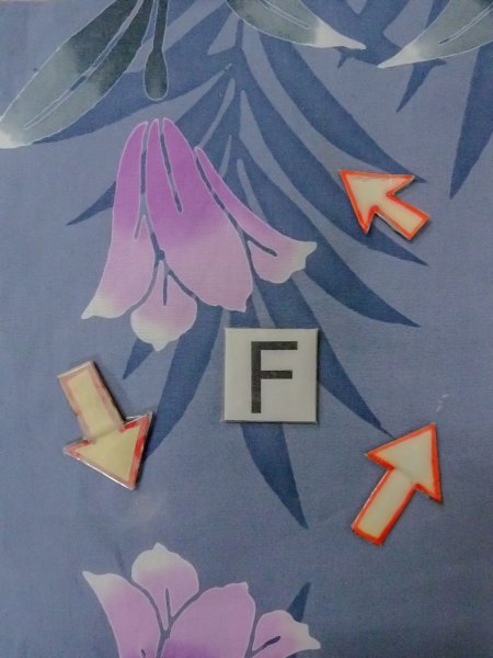 Photo18: O0228W Vintage Japanese kimono  Bluish Gray YUKATA summer(made in Other than Japan) for women / Cotton. Iris Fabric is made in Japan. Lilly pattern.  (Grade C) (18)