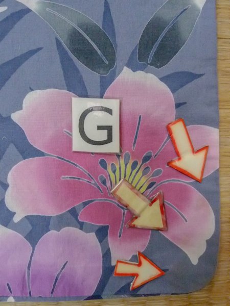 Photo19: O0228W Vintage Japanese kimono  Bluish Gray YUKATA summer(made in Other than Japan) for women / Cotton. Iris Fabric is made in Japan. Lilly pattern.  (Grade C) (19)