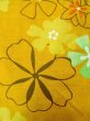 Photo5: O0228X Vintage Japanese kimono   Golden Yellow YUKATA summer(made in Other than Japan) for women / Cotton. Flower   (Grade B) (5)