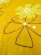 Photo8: O0228X Vintage Japanese kimono   Golden Yellow YUKATA summer(made in Other than Japan) for women / Cotton. Flower   (Grade B) (8)