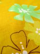 Photo10: O0228X Vintage Japanese kimono   Golden Yellow YUKATA summer(made in Other than Japan) for women / Cotton. Flower   (Grade B) (10)