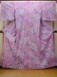 Photo1: O0228Y Vintage Japanese kimono  Pale Wisteria YUKATA summer(made in Japan) for women / Cotton. Flower, Hydrangea pattern  (Grade B) (1)
