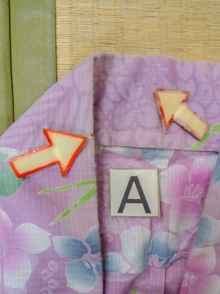 Photo15: O0228Y Vintage Japanese kimono  Pale Wisteria YUKATA summer(made in Japan) for women / Cotton. Flower, Hydrangea pattern  (Grade B) (15)