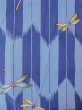 Photo4: O0301A Used Japanese kimono  Grayish Light Blue YUKATA summer(made in Other than Japan) for women / Cotton.  Dragonfly pattern  (Grade C) (4)