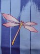 Photo6: O0301A Used Japanese kimono  Grayish Light Blue YUKATA summer(made in Other than Japan) for women / Cotton.  Dragonfly pattern  (Grade C) (6)