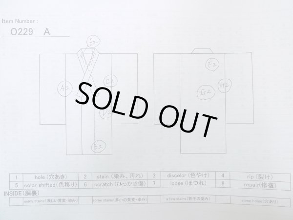 Photo13: O0301A Used Japanese kimono  Grayish Light Blue YUKATA summer(made in Other than Japan) for women / Cotton.  Dragonfly pattern  (Grade C) (13)