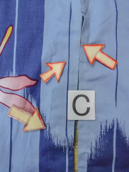 Photo16: O0301A Used Japanese kimono  Grayish Light Blue YUKATA summer(made in Other than Japan) for women / Cotton.  Dragonfly pattern  (Grade C) (16)