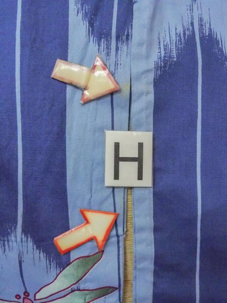 Photo21: O0301A Used Japanese kimono  Grayish Light Blue YUKATA summer(made in Other than Japan) for women / Cotton.  Dragonfly pattern  (Grade C) (21)