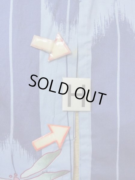 Photo21: O0301A Used Japanese kimono  Grayish Light Blue YUKATA summer(made in Other than Japan) for women / Cotton.  Dragonfly pattern  (Grade C) (21)