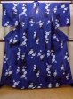 Photo1: O0301D Used Japanese kimono  Dark Blue YUKATA summer(made in Other than Japan) for women / Cotton. Flower,   (Grade B) (1)