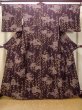 Photo1: O0312A Used Japanese kimono  Dark Purple KOMON dyed for women / Silk. UME plum bloom,   (Grade B) (1)