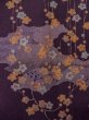 Photo5: O0312A Used Japanese kimono  Dark Purple KOMON dyed for women / Silk. UME plum bloom,   (Grade B) (5)