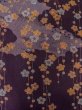 Photo6: O0312A Used Japanese kimono  Dark Purple KOMON dyed for women / Silk. UME plum bloom,   (Grade B) (6)