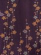 Photo7: O0312A Used Japanese kimono  Dark Purple KOMON dyed for women / Silk. UME plum bloom,   (Grade B) (7)