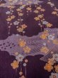 Photo9: O0312A Used Japanese kimono  Dark Purple KOMON dyed for women / Silk. UME plum bloom,   (Grade B) (9)