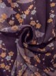 Photo11: O0312A Used Japanese kimono  Dark Purple KOMON dyed for women / Silk. UME plum bloom,   (Grade B) (11)