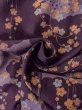 Photo12: O0312A Used Japanese kimono  Dark Purple KOMON dyed for women / Silk. UME plum bloom,   (Grade B) (12)