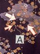 Photo14: O0312A Used Japanese kimono  Dark Purple KOMON dyed for women / Silk. UME plum bloom,   (Grade B) (14)