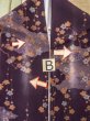 Photo15: O0312A Used Japanese kimono  Dark Purple KOMON dyed for women / Silk. UME plum bloom,   (Grade B) (15)