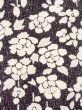 Photo5: O0312C Used Japanese kimono   Black KOMON dyed for women / Silk. Flower,   (Grade C) (5)