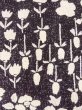 Photo6: O0312C Used Japanese kimono   Black KOMON dyed for women / Silk. Flower,   (Grade C) (6)