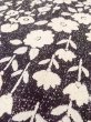 Photo8: O0312C Used Japanese kimono   Black KOMON dyed for women / Silk. Flower,   (Grade C) (8)