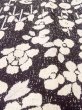 Photo9: O0312C Used Japanese kimono   Black KOMON dyed for women / Silk. Flower,   (Grade C) (9)