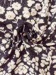 Photo11: O0312C Used Japanese kimono   Black KOMON dyed for women / Silk. Flower,   (Grade C) (11)