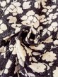Photo12: O0312C Used Japanese kimono   Black KOMON dyed for women / Silk. Flower,   (Grade C) (12)