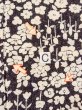 Photo16: O0312C Used Japanese kimono   Black KOMON dyed for women / Silk. Flower,   (Grade C) (16)