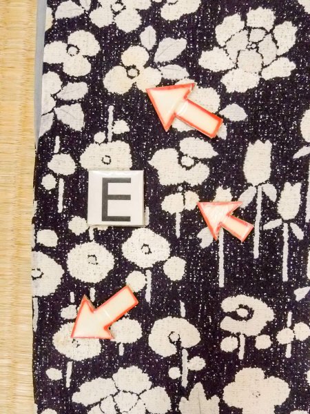 Photo18: O0312C Used Japanese kimono   Black KOMON dyed for women / Silk. Flower,   (Grade C) (18)