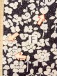 Photo19: O0312C Used Japanese kimono   Black KOMON dyed for women / Silk. Flower,   (Grade C) (19)
