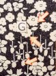Photo20: O0312C Used Japanese kimono   Black KOMON dyed for women / Silk. Flower,   (Grade C) (20)