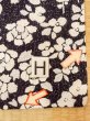Photo21: O0312C Used Japanese kimono   Black KOMON dyed for women / Silk. Flower,   (Grade C) (21)