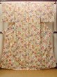 Photo1: O0312D Vintage Japanese kimono   Off White KOMON dyed for women / Silk. SAKURA cherry blossom,   (Grade C) (1)