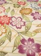 Photo9: O0312D Vintage Japanese kimono   Off White KOMON dyed for women / Silk. SAKURA cherry blossom,   (Grade C) (9)