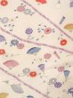 Photo5: O0312E Vintage Japanese kimono   Off White KOMON dyed for women / Silk. Chrysanthemum,   (Grade C) (5)