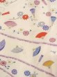 Photo6: O0312E Vintage Japanese kimono   Off White KOMON dyed for women / Silk. Chrysanthemum,   (Grade C) (6)